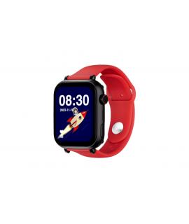Savefamily Reloj Inteligente Infantil SaveWatch Plus con GPS y Llamada - IP67 - Boton SOS - Carcasa Negra - Correa Silicona Roja