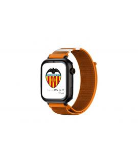 Savefamily Reloj Inteligente Infantil Savewatch Plus Edicion Valencia C.F. con GPS y Llamada - Correa Tela Naranja