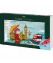 Faber-Castell Pitt Artist Pen Brush City Collection London Estuche con 12 Rotuladores Punta Pincel - Tinta Pigmentada - Alta Res