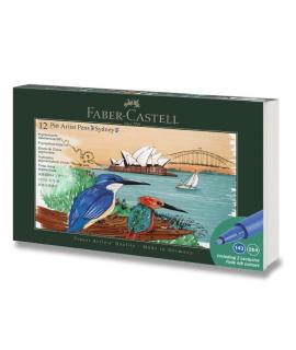 Faber-Castell Pitt Artist Pen Brush City Collection Sydney Estuche con 12 Rotuladores Punta Pincel - Tinta Pigmentada - Alta Res