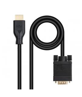 Nanocable Cable Conversor VGA a HDMI - VGA/M-HDMI/M - 1.8m - Color Negro
