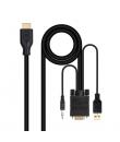 Nanocable Cable Conversor VGA a HDMI - VGA/M-HDMI/M + Audio - 1.8m - Color Negro
