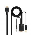 Nanocable Cable Conversor VGA a HDMI - VGA/M-HDMI/M + Audio - 1.8m - Color Negro
