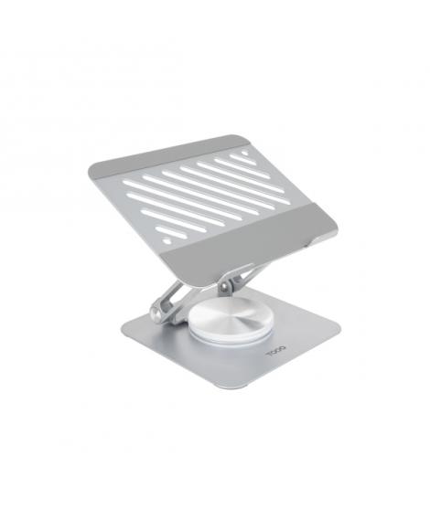 Tooq Soporte para Portatil hasta 13" - Rotacion 360 - Plegable y Portatil - Color Plata