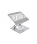 Tooq Soporte para Portatil hasta 13" - Rotacion 360 - Plegable y Portatil - Color Plata