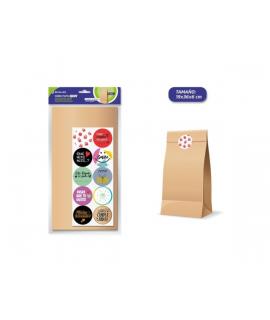 Bismark Pack de 10 Sobres Papel Kraft 50grs con 10 Pegatinas para Cierre - Medidas 19x36x6cm - Ideal para Regalos - Color Marron