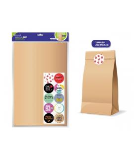 Bismark Pack de 10 Sobres Papel Kraft 50grs con 10 Pegatinas para Cierre - Medidas 30x47x8cm - Ideal para Regalos - Color Marron