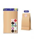 Bismark Pack de 10 Sobres Papel Kraft 50grs con 10 Pegatinas para Cierre - Medidas 30x47x8cm - Ideal para Regalos - Color Marron