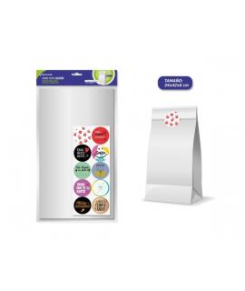 Bismark Pack de 10 Sobres Papel Kraft 50grs con 10 Pegatinas para Cierre - Medidas 24x42x6cm - Ideal para Regalos - Color Blanco