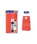Bismark Pack de 10 Sobres Papel Kraft 50grs con 10 Pegatinas para Cierre - Medidas 24x42x6cm - Ideal para Regalos - Color Rojo