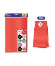 Bismark Pack de 10 Sobres Papel Kraft 50grs con 10 Pegatinas para Cierre - Medidas 30x47x8cm - Ideal para Regalos - Color Rojo