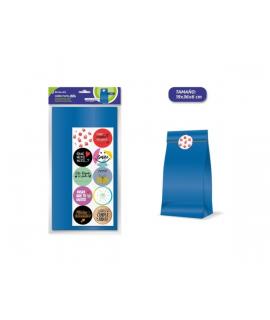 Bismark Pack de 10 Sobres Papel Kraft 50grs con 10 Pegatinas para Cierre - Medidas 19x36x6cm - Ideal para Regalos - Color Azul