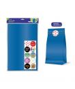 Bismark Pack de 10 Sobres Papel Kraft 50grs con 10 Pegatinas para Cierre - Medidas 30x47x8cm - Ideal para Regalos - Color Azul