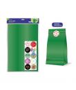 Bismark Pack de 10 Sobres Papel Kraft 50grs con 10 Pegatinas para Cierre - Medidas 30x47x8cm - Ideal para Regalos - Color Verde