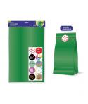 Bismark Pack de 10 Sobres Papel Kraft 50grs con 10 Pegatinas para Cierre - Medidas 30x47x8cm - Ideal para Regalos - Color Verde