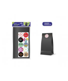 Bismark Pack de 10 Sobres Papel Kraft 50grs con 10 Pegatinas para Cierre - Medidas 19x36x6cm - Ideal para Regalos - Color Negro