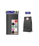 Bismark Pack de 10 Sobres Papel Kraft 50grs con 10 Pegatinas para Cierre - Medidas 24x42x6cm - Ideal para Regalos - Color Negro