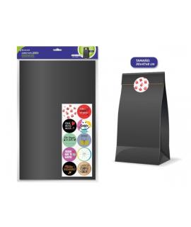 Bismark Pack de 10 Sobres Papel Kraft 50grs con 10 Pegatinas para Cierre - Medidas 30x47x8cm - Ideal para Regalos - Color Negro
