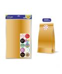 Bismark Pack de 10 Sobres Papel Kraft 50grs con 10 Pegatinas para Cierre - Medidas 30x47x8cm - Ideal para Regalos - Color Oro