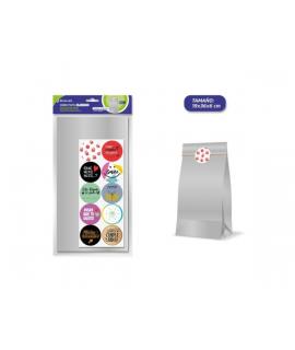 Bismark Pack de 10 Sobres Papel Kraft 50grs con 10 Pegatinas para Cierre - Medidas 19x36x6cm - Ideal para Regalos - Color Plata