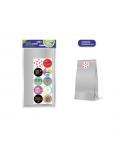 Bismark Pack de 10 Sobres Papel Kraft 50grs con 10 Pegatinas para Cierre - Medidas 19x36x6cm - Ideal para Regalos - Color Plata