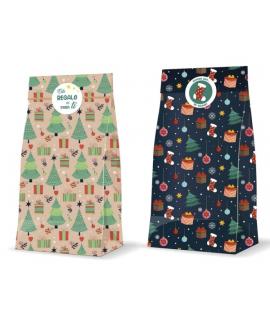 Bismark Pack de 3 Sobres Papel Kraft 60grs con 3 Pegatinas para Cierre - Medidas 20x42x8cm - Ideal para Regalos - 2 Diseños Navi