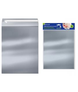 Bismark Pack de 4 Sobres Metalizados - Medidas 324x254mm - Cierre Autoadhesivo - Ideal para Regalos - Color Plata