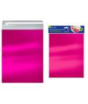 Bismark Pack de 4 Sobres Metalizados - Medidas 324x254mm - Cierre Autoadhesivo - Ideal para Regalos - Color Rosa Metalizado