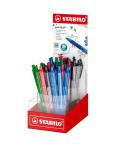Stabilo Pointball Colorful Expositor con 38 Boligrafos Retractiles - Trazo 0.5mm - Hechos con 87% Bioplastico - Grip Antidesliza