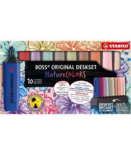 Stabilo Boss Naturecolors Pack de 10 Marcadores - Trazo entre 2 y 5mm - Tinta con Base de Agua - Colores Surtidos