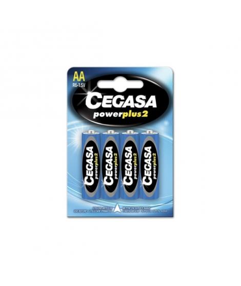Cegasa Power Plus 2 Pack de 4 Pilas R6 AA - Pilas Salinas para Aparatos de Bajo Consumo