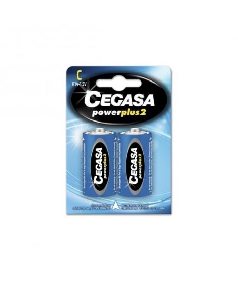 Cegasa Power Plus 2 Pack de 2 Pilas R14 C - Pilas Salinas para Aparatos de Bajo Consumo