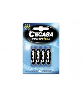 Cegasa Power Plus 2 Pack de 4 Pilas R06 AAA - Pilas Salinas para Aparatos de Bajo Consumo