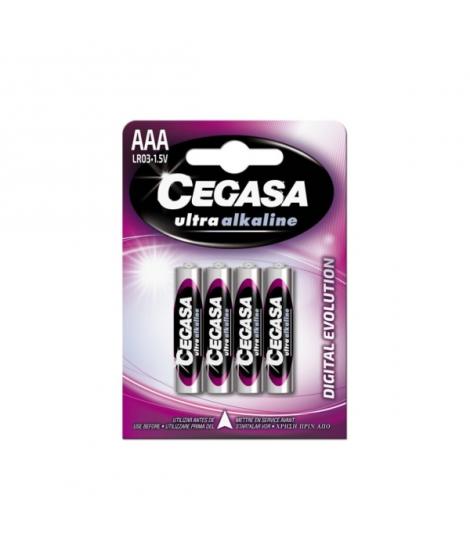 Cegasa Ultra Alcaline Pack de 4 Pilas LR03 AAA - Alta Tecnologia - Mas Capacidad, Potencia y Rendimiento