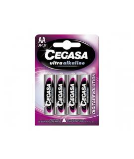 Cegasa Ultra Alcaline Pack de 4 Pilas LR06 AA - Alta Tecnologia - Mas Capacidad, Potencia y Rendimiento