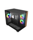 Cooler Master Elite 481 Wood Caja Minitorre - 3 Ventiladores 120mm RGB - Vista Panoramica - Soporte MicroATX/Mini-ITX - Doble Ca
