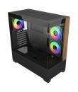 Cooler Master Elite 690 Wood Caja Semitorre ATX/MicroATX/Mini-ITX - 3 Ventiladores 120mm RGB - Vista Panoramica - Doble Camara -