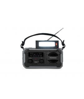Thomson Radio Solar Portatil SOS - AM/FM - Bateria de 8000mAh - Linterna de Emergencia - 3 Modos de Carga - Funcion Powerbank - 