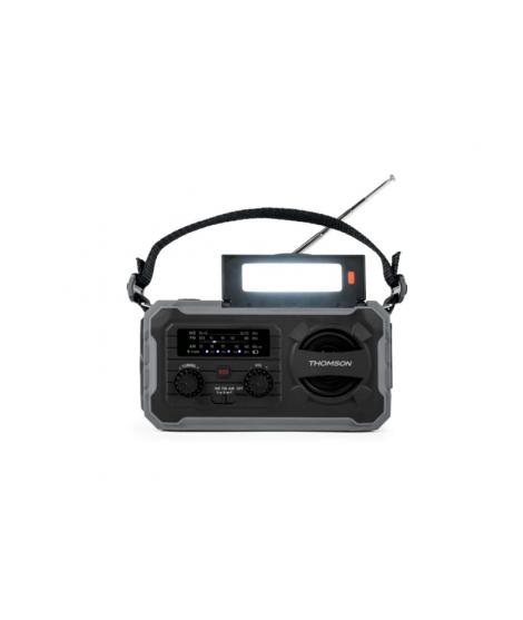 Thomson Radio Solar Portatil SOS - AM/FM - Bateria de 8000mAh - Linterna de Emergencia - 3 Modos de Carga - Funcion Powerbank - 