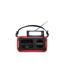 Thomson Radio Solar Portatil SOS - AM/FM - Bateria de 8000mAh - Linterna de Emergencia - 3 Modos de Carga - Funcion Powerbank - 