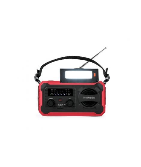 Thomson Radio Solar Portatil SOS - AM/FM - Bateria de 8000mAh - Linterna de Emergencia - 3 Modos de Carga - Funcion Powerbank - 