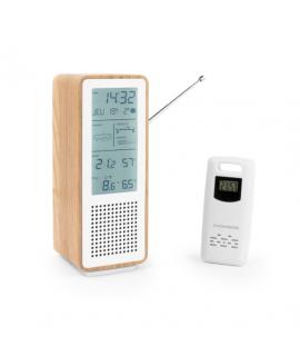 Thomson Altavoz Bluetooth con Estacion Meteorologica y Radio FM - Potencia Musical 15W - Pantalla Retroiluminada - Sonda Exterio