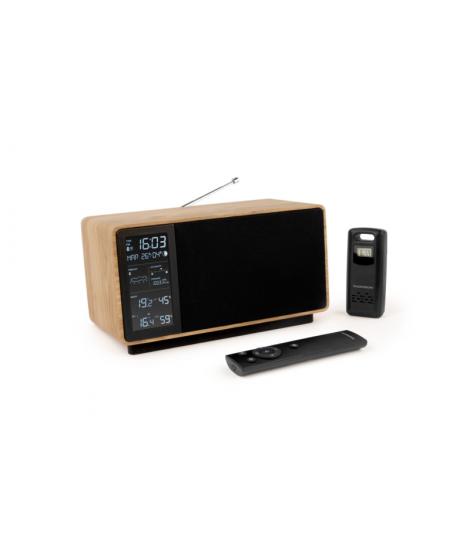 Thomson Altavoz Bluetooth con Estacion Meteorologica y Radio FM - Potencia Musical 50W - Pantalla Retroiluminada - Sonda Exterio