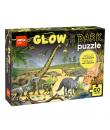 Apli Glow in the Dark Puzzle Fluorescente de 60 Piezas 6x6cm - Tematica Dinosaurios - Efecto Fluorescente que Revela Diseños Ocu