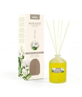 Prady Ambientador Mikado Jardin de Gardenias - Frasco de Cristal 100 ml y Varitas Difusoras