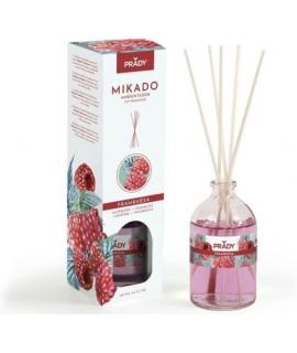 Prady Ambientador Mikado Frambuesa - Frasco de Cristal 100 ml y Varitas Difusoras