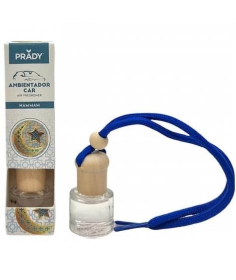 Prady Ambientador Coche Hammam - Frasco de Cristal 6 ml y Cuerda para Espejo Retrovisor