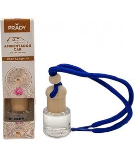 Prady Ambientador Coche Deep Serenity - Frasco de Cristal 6 ml y Cuerda para Espejo Retrovisor