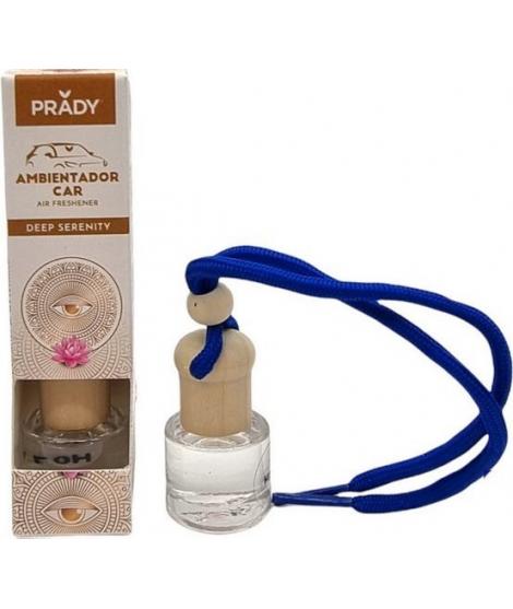 Prady Ambientador Coche Deep Serenity - Frasco de Cristal 6 ml y Cuerda para Espejo Retrovisor