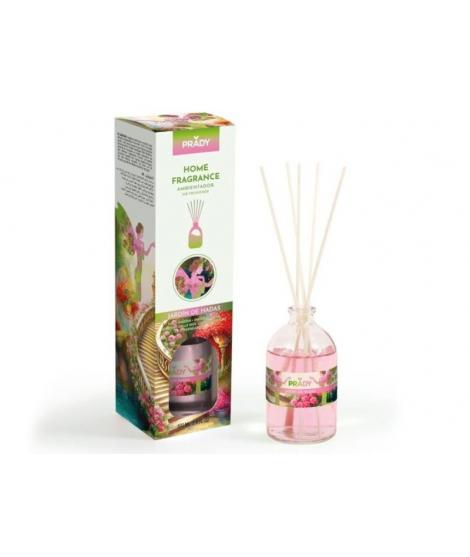 Prady Ambientador Mikado Jardin de Hadas - Frasco de Cristal 100 ml y Varitas Difusoras